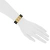 Hermès Loquet montre bracelet de dame en plaqué or et lézard noir Ref : L01.201 Vers 2000  - Detail D1 thumbnail
