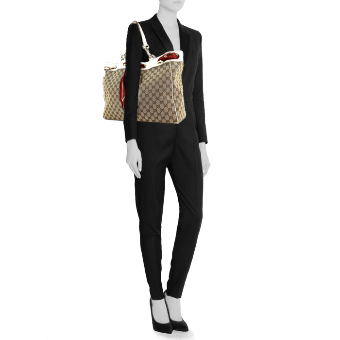 Bolso Cabás Gucci Gucci autres sacs et maroquinerie en lona Monogram beige y cuero beige - Detail D1