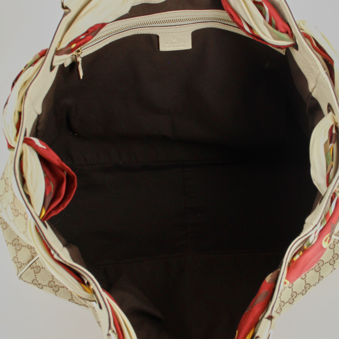 Bolso Cabás Gucci Gucci autres sacs et maroquinerie en lona Monogram beige y cuero beige - Detail D2