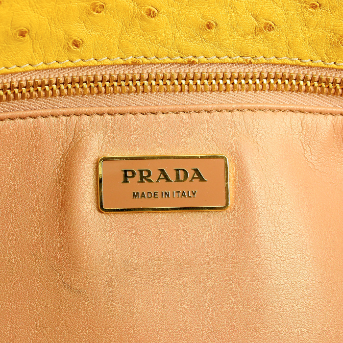 Borsa in struzzo giallo - Detail D3