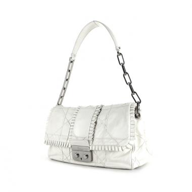 Borsa Dior New Lock in pelle cannage bianca