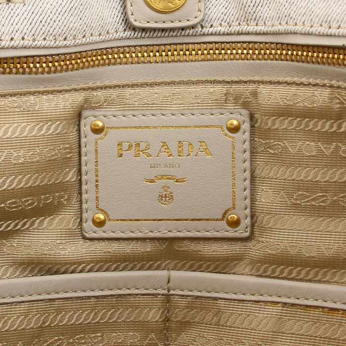 Bolso de mano en lona denim blanca - Detail D4