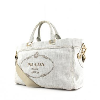 Bolso de mano en lona denim blanca