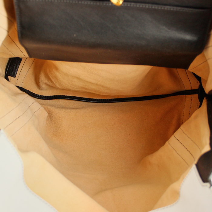 Bolso Cabás Chloé Alison en cuero beige y negro - Detail D2