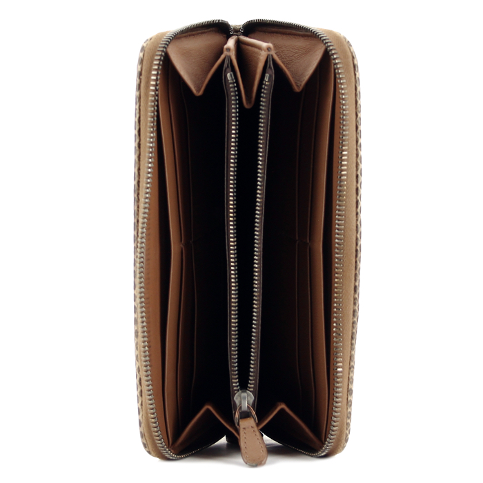 Portefeuille long Bottega Veneta en python marron  - Detail D1