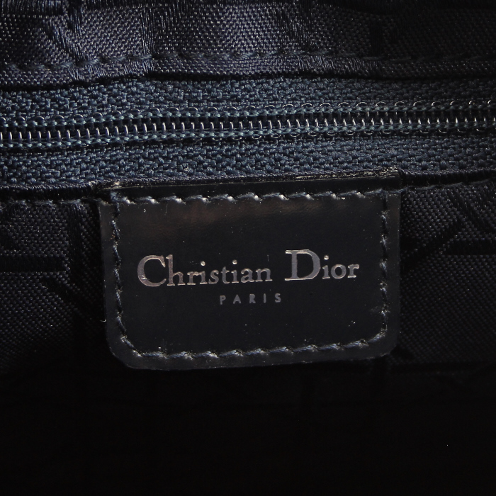 Christian Dior Lady Dior moyen modèle en toile cannage denim - Detail D3