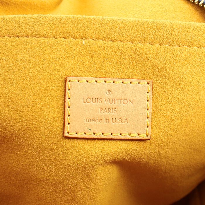 Louis Vuitton Neo Speedy en toile denim monogram bleue et cuir naturel  - Detail D3