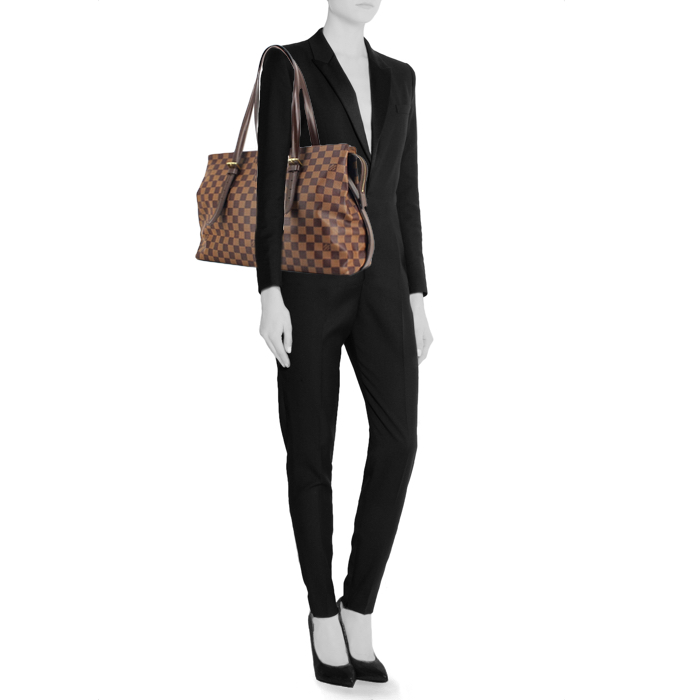 Louis Vuitton Chelsea in damier ebene canvas and brown leather - Detail D1