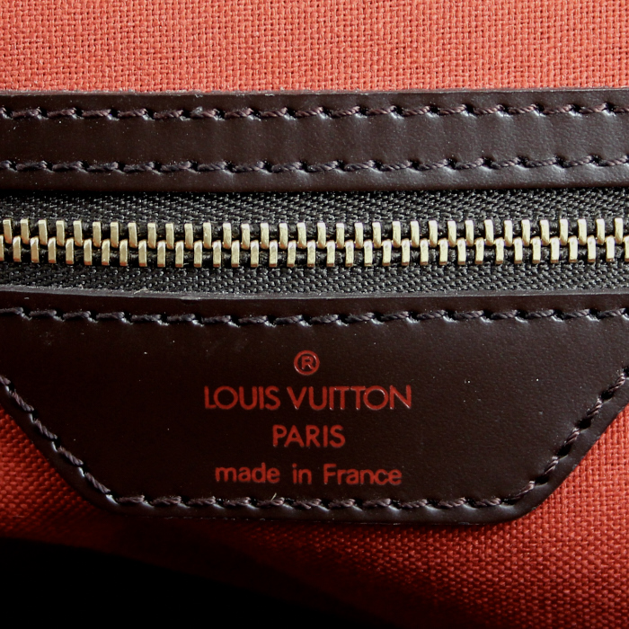 Louis Vuitton Chelsea en toile damier ébène et cuir marron - Detail D3