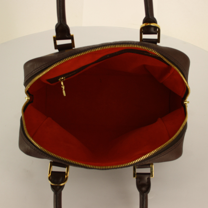 Louis Vuitton Brera Bag in damier canvas and ebony leather - Detail D2