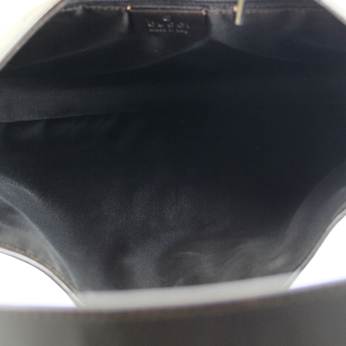 Borsa Gucci Jackie in tela monogram beige e pelle marrone - Detail D2