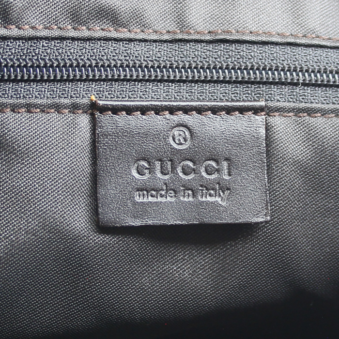 Gucci Jackie en toile monogram beige et cuir marron - Detail D3