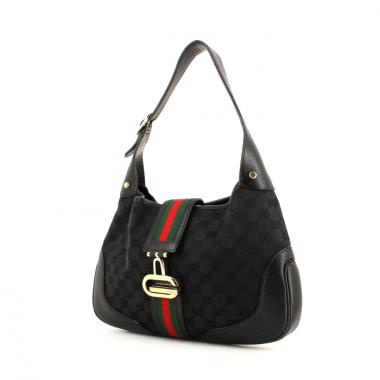 Borsa Jackie in tessuto monogram e pelle nera