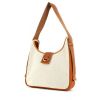 Handbag in beige canvas and brown leather - 00pp thumbnail