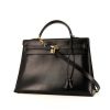 Hermes Kelly 35 cm handbag in black box leather - 00pp thumbnail