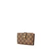 Wallet in ebene damier canvas and brown leather - 00pp thumbnail