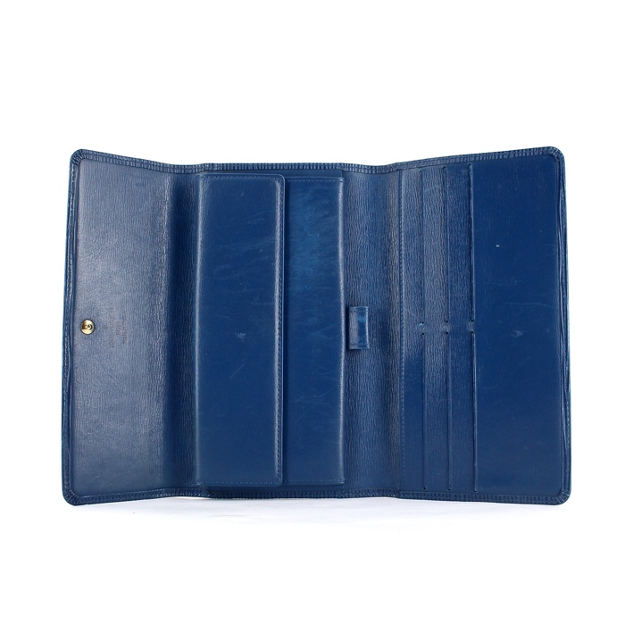Louis Vuitton Sarah wallet in blue epi leather - Detail D2
