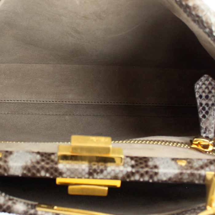 Fendi Peekaboo handbag in grey python - Detail D3