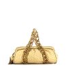 Bolso de mano Dolce & Gabbana en avestruz beige y junco dorado - 360 thumbnail