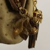 Bolso de mano Dolce & Gabbana en avestruz beige y junco dorado - Detail D4 thumbnail