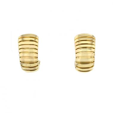Bulgari paire de boucles d'oreilles Tubogaz en or jaune