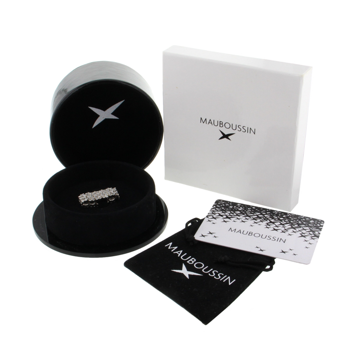 Sortija flexible Mauboussin Je Le Veux modelo grande en oro blanco - Detail D2