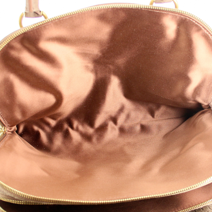 Yves Saint Laurent sac en daim marron imitation crocodile - Detail D3