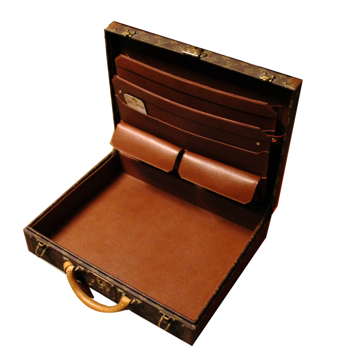 Louis Vuitton Président in monogram canvas and naturel leather - Detail D2