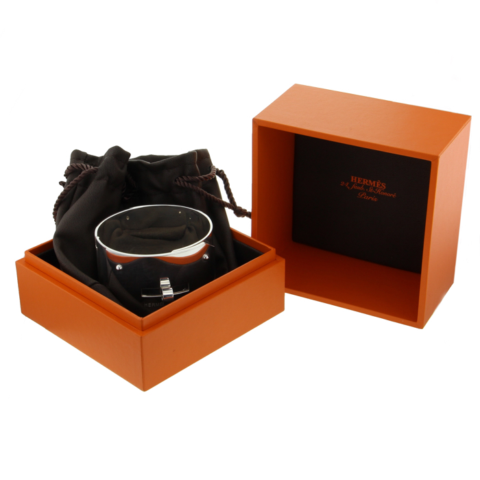 Hermès silver Kelly Lock cuff bracelet - Detail D2
