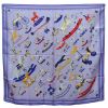 Hermes carré foulard Raconte-moi le cheval en toile bleue - 00pp thumbnail