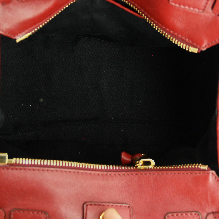 Sonia Rykiel sac en cuir bordeaux à motifs de tressage - Detail D3