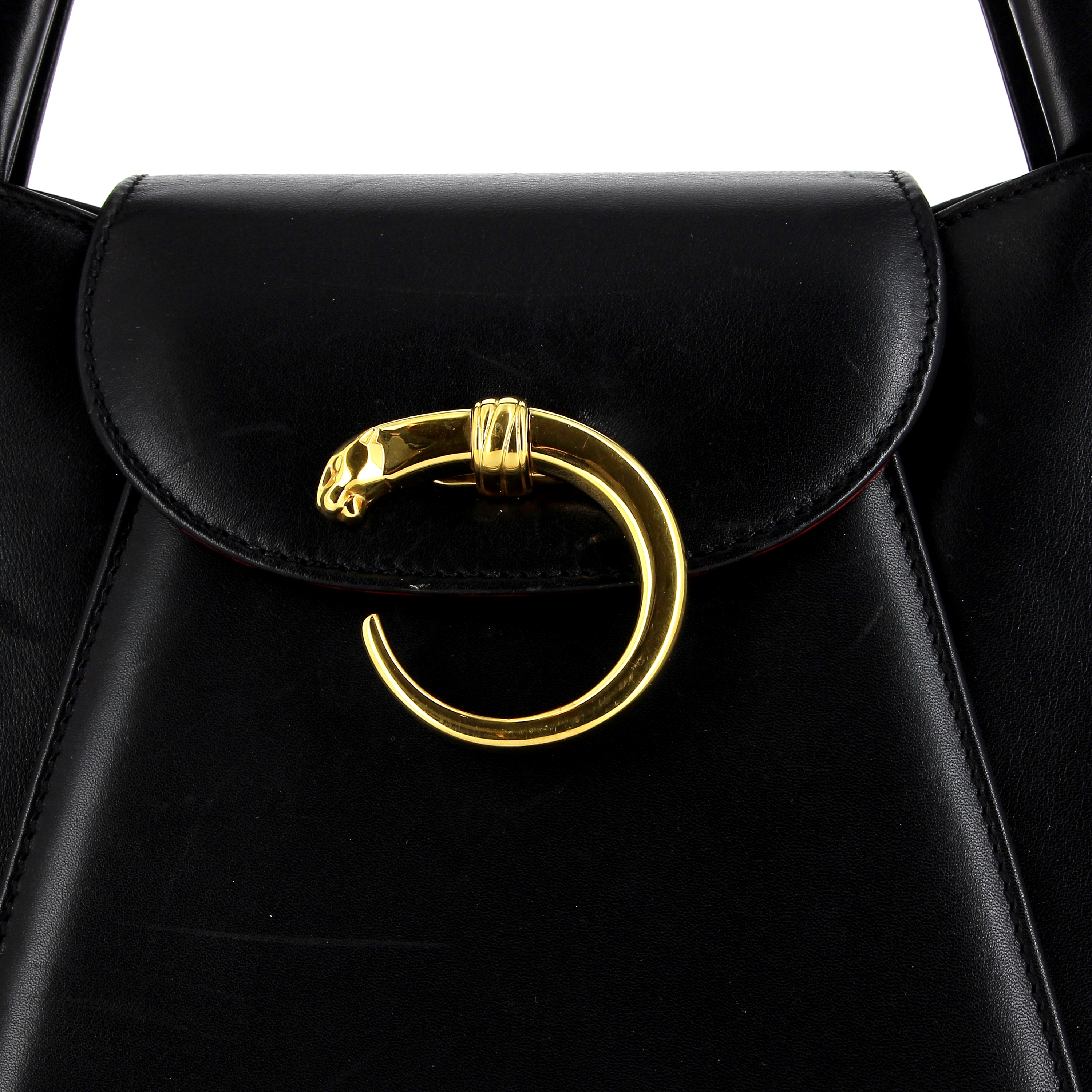 Cartier Panthère in black leather - Detail D5