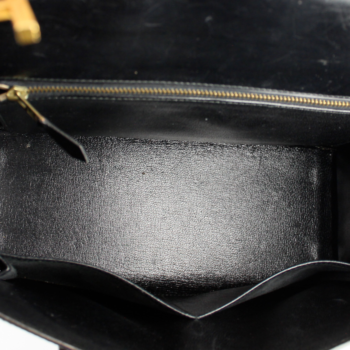 Borsa Hermes Drag in pelle box nera - Detail D2