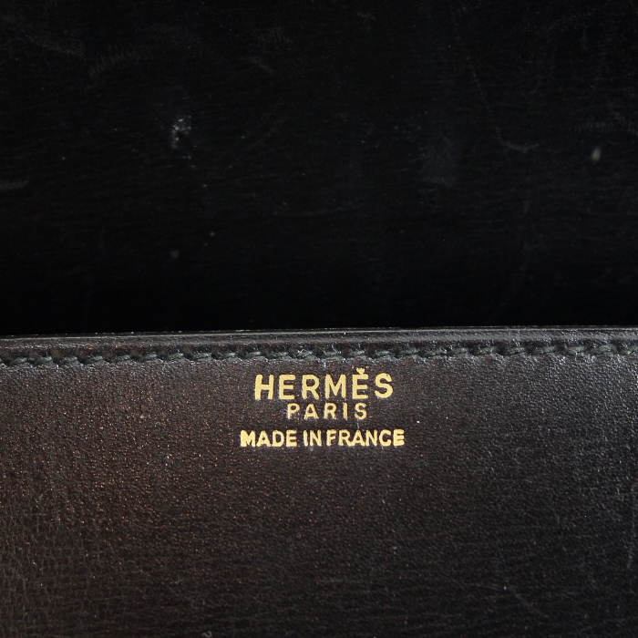 Hermès Drag Bag in black leather - Detail D3