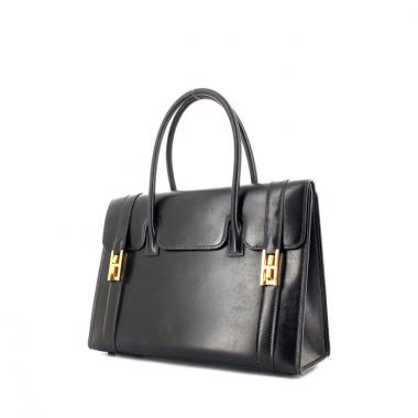 Borsa Hermes Drag in pelle box nera