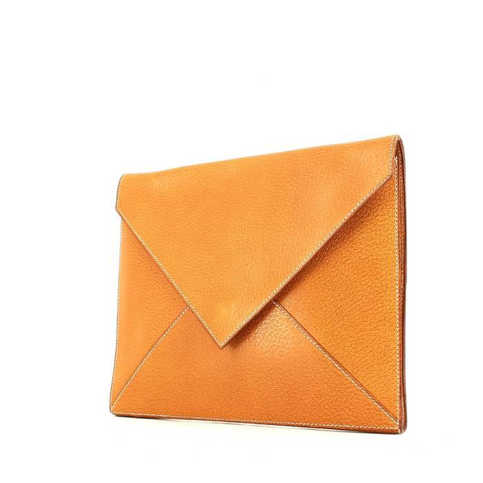 Borsa portadocumenti Hermes Enveloppe in pelle di Pecari gold