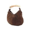 Yves Saint Laurent Mombasa small model handbag in suede and brown leather - 00pp thumbnail