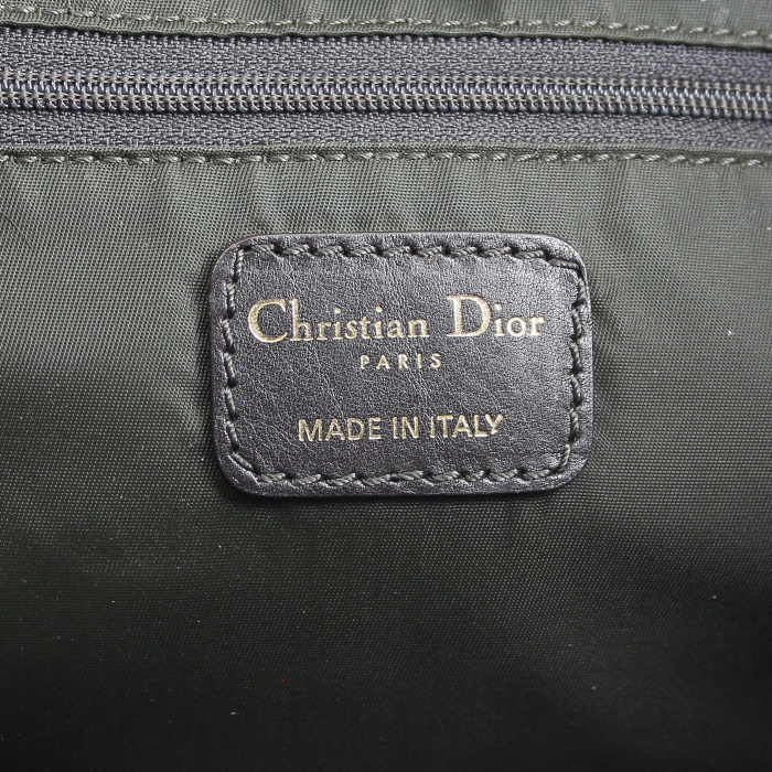 Christian Dior sac en toile cannage et cuir marron  - Detail D3
