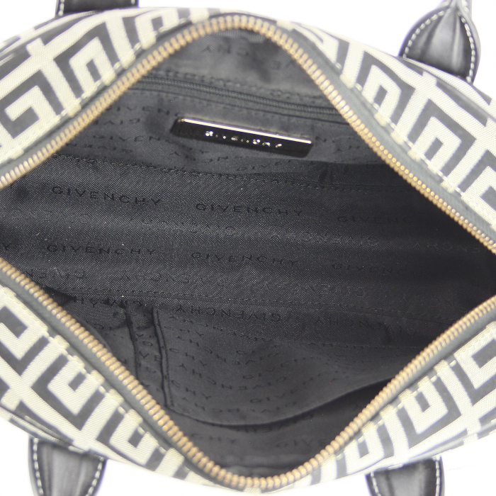 Bolso de mano en lona Monogram y cuero negro - Detail D2