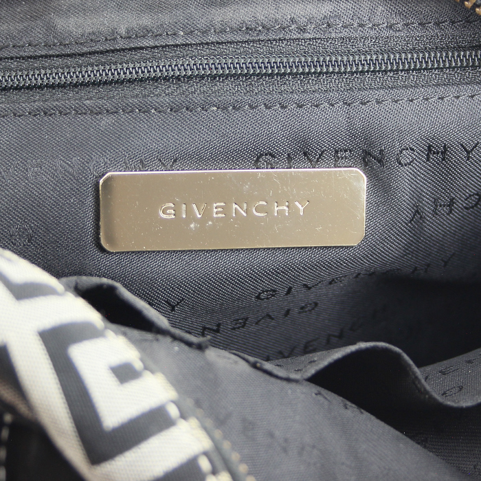 Handbag in monogram canvas and black leather - Detail D3