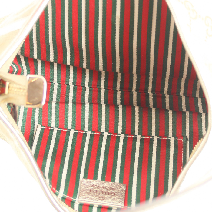 Gucci sac en toile monogram beige et cuir doré - Detail D2