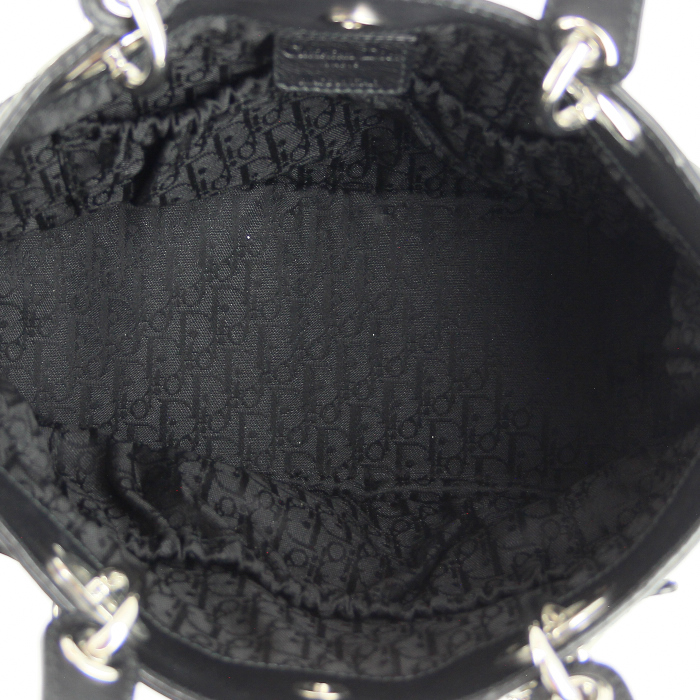 Sac à main petit modèle en toile et cuir noir - Detail D2