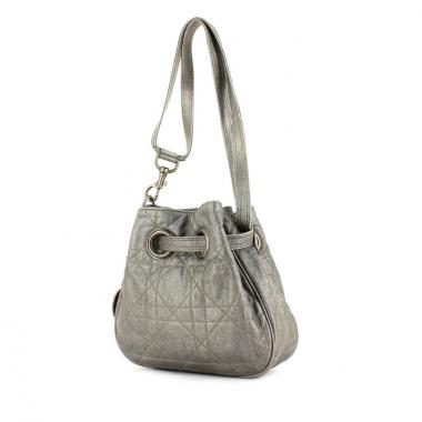 Christian Dior sac en cuir cannage gris 