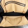 Travel bag in beige canvas and black leather - Detail D2 thumbnail