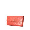Louis Vuitton Sarah wallet in monogram leather and coral leather - 00pp thumbnail