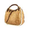 Miu Miu handbag in brown leather and white skin-out fur - 00pp thumbnail