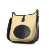 Hermes Evelyne medium model handbag in blue leather and beige canvas - 00pp thumbnail