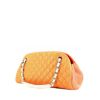 Chanel Just Mademoiselle handbag in coral, orange and beige quilted grained leather - 00pp thumbnail