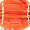 Chanel Just Mademoiselle handbag in coral, orange and beige quilted grained leather - Detail D3 thumbnail