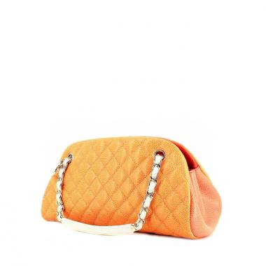 Chanel Just Mademoiselle handbag in coral, orange and beige quilted grained leather